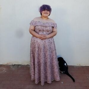 Oleg Cassini, 22W, Off Shoulder, Lavender Prom Dress